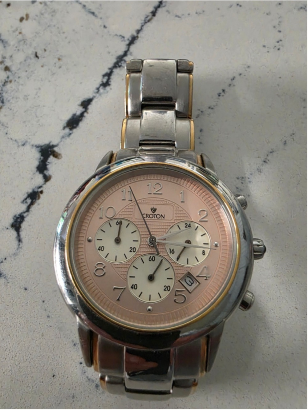 Women's Croton Watch, Silver & Gold Tone, Pink Dial, One Size